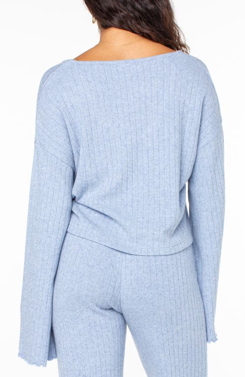 Roxy Sandy Coast Long Sleeve Crop Top In Blue