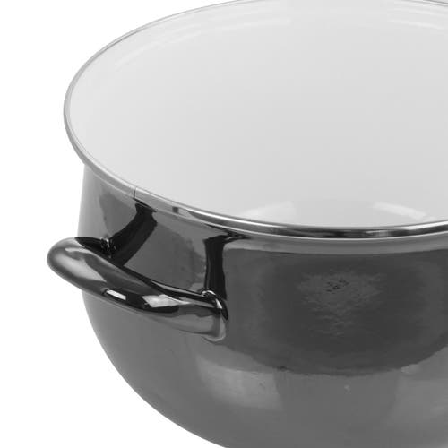 Gibson 6.5 Quart Steel Casserole With Lid In Black