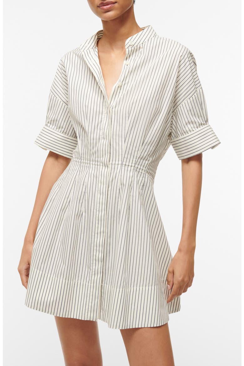 Lorenza Stripe Stretch Cotton Mini Shirtdress, Alternate, color, IVORY MICRO STRIPE