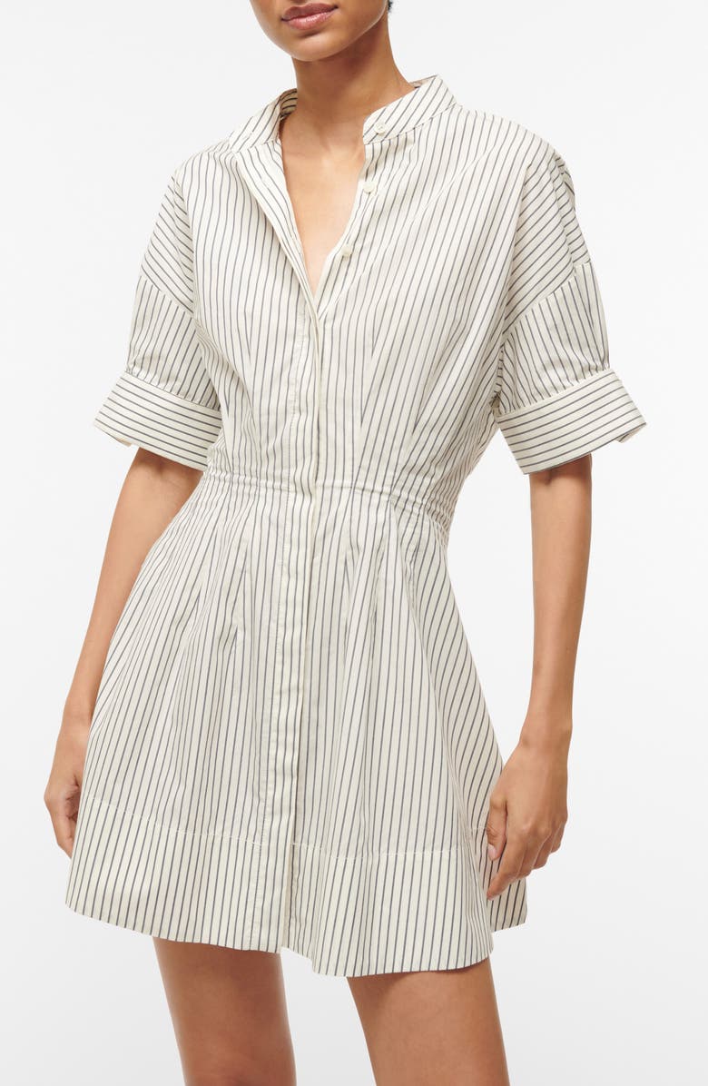 STAUD Lorenza Stripe Stretch Cotton Mini Shirtdress, Alternate, color, 