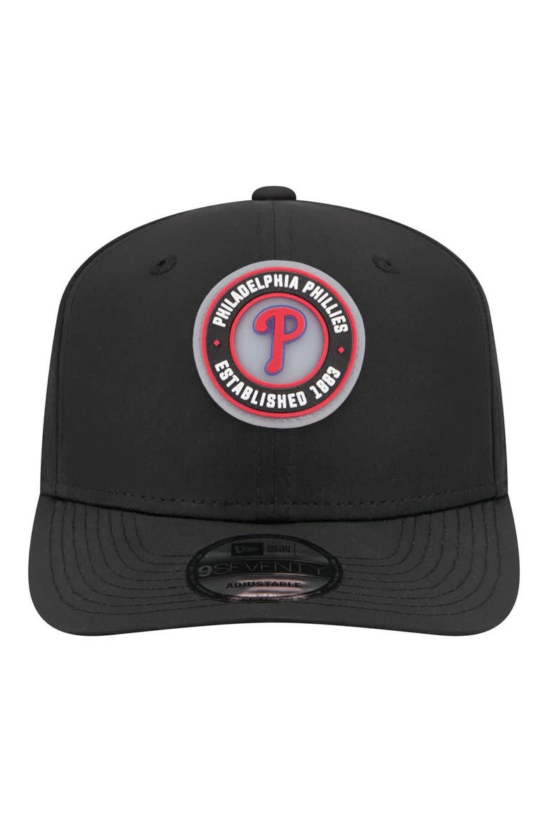 Men's New Era  Black Philadelphia Phillies Circle 9SEVENTY Adjustable Hat, Alternate, color, Black
