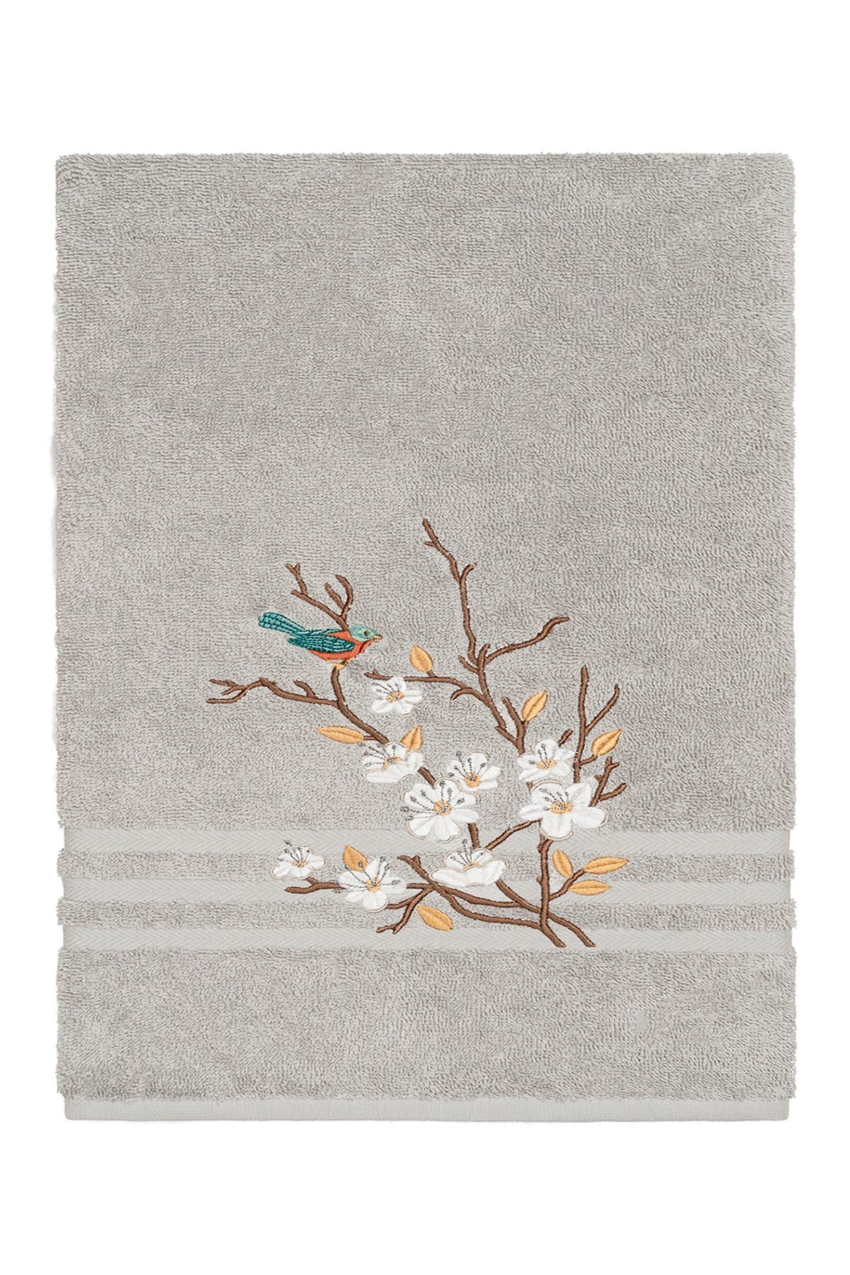 Linum Home Textiles Spring Time Embellished Bath Towel - Light Grey ...