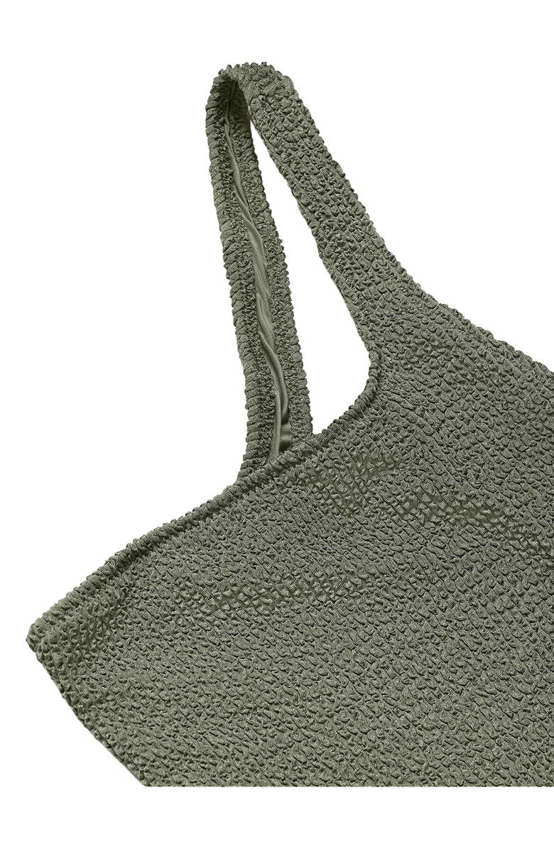 MANGO Textured One-Shoulder One-Piece Swimsuit, Alternate, color, 