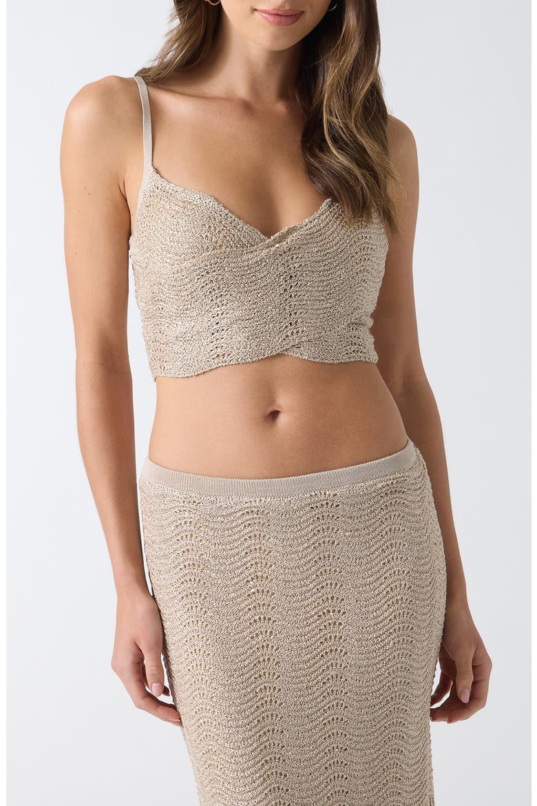 Pointelle Sequin Crop Shell Top, Main, color, RUST
