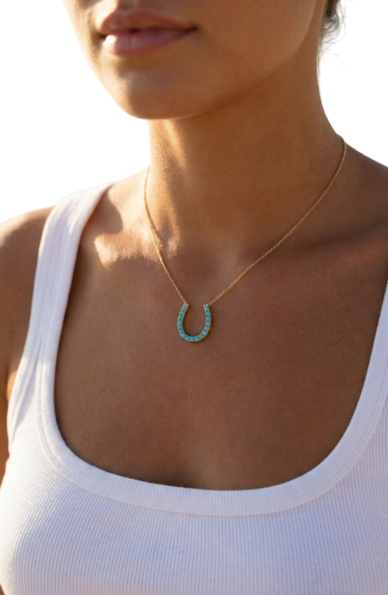 NATIVE GEM Lucky Turquoise Horseshoe Necklace, Alternate, color, 