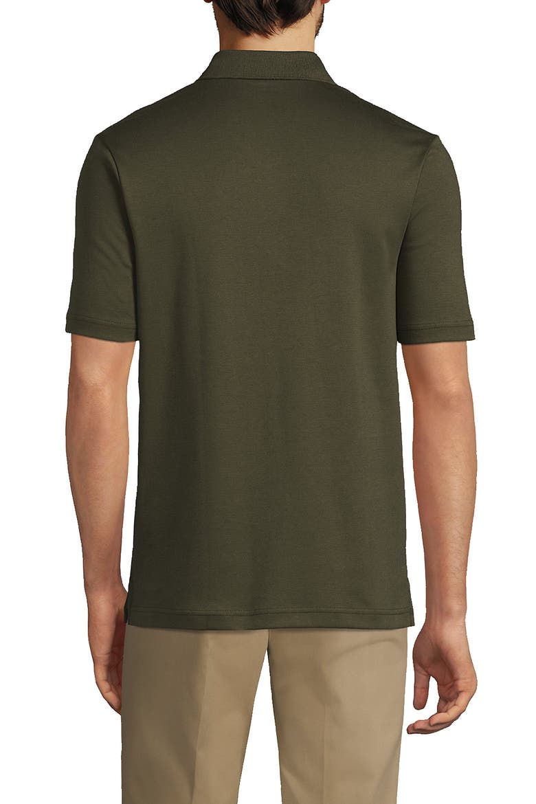 Short Sleeve Cotton Supima Polo Shirt with Pocket, Alternate, color, Forest Moss