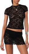 EDIKTED Kaori Stretch Lace T-Shirt