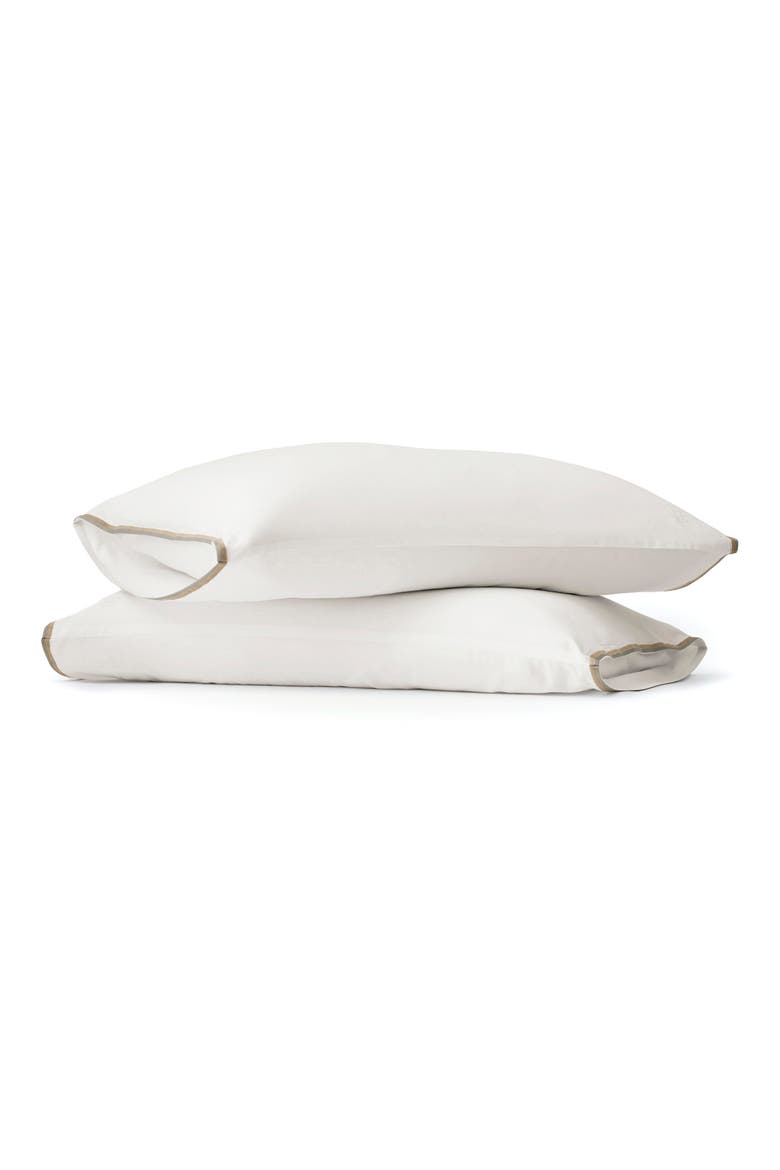Signature Trielle Set of 2 Pillowcases, Main, color, WHITE/ PEWTER/ OAK