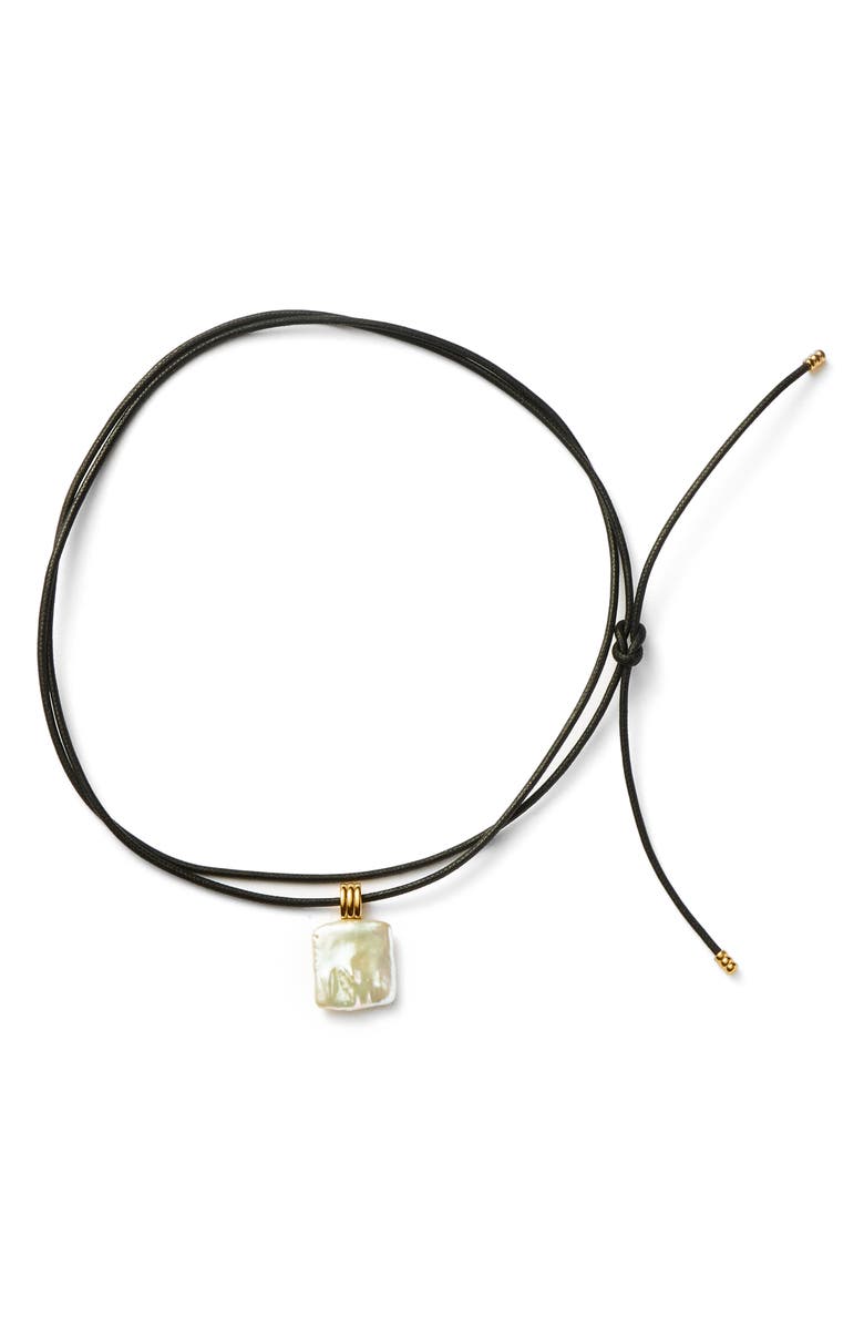 Missoma Square Freshwater Pearl Pendant Necklace, Alternate, color,