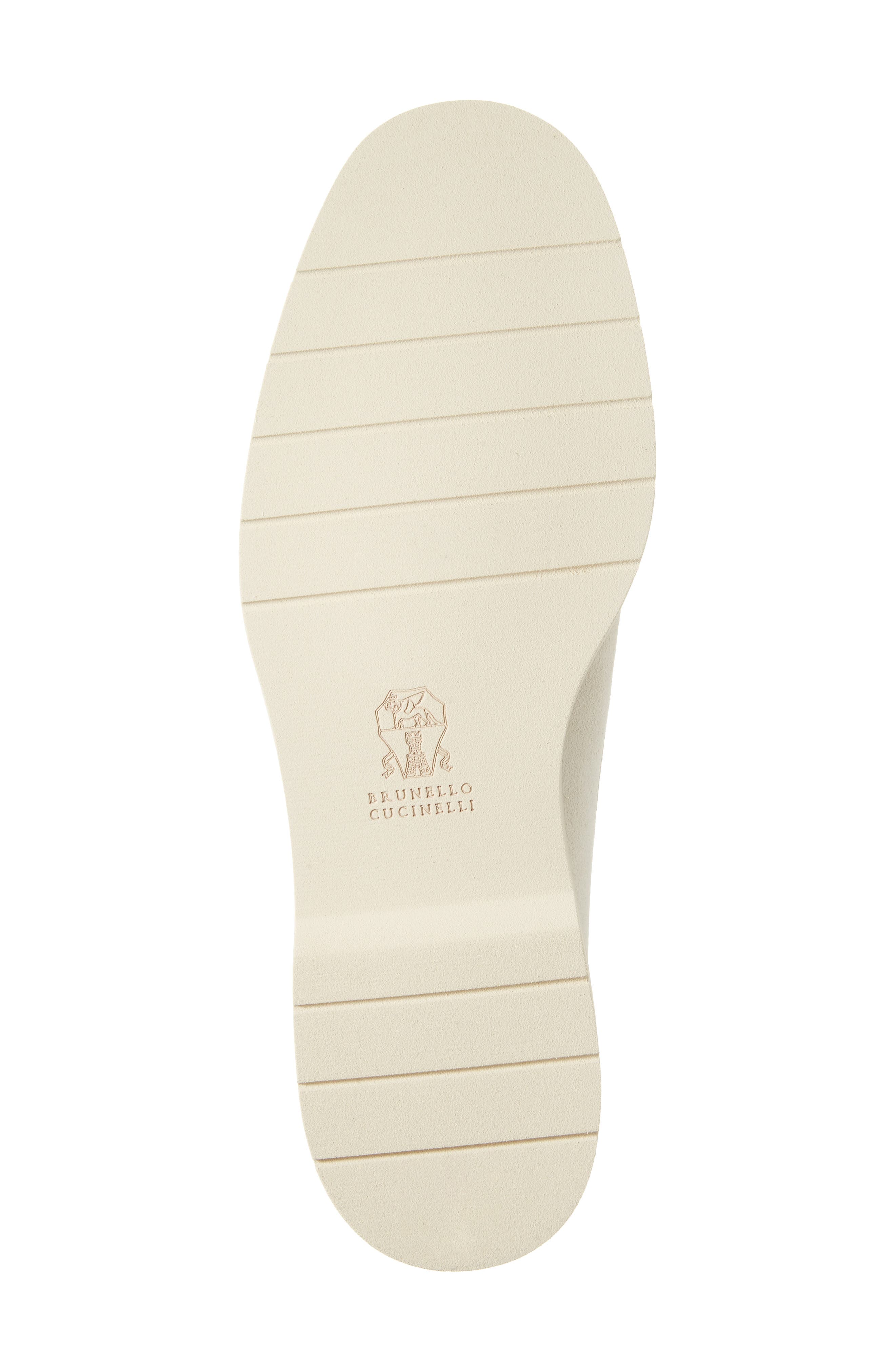 Brunello Cucinelli Sail Monili Trim Boat Shoe, Alternate, color, Bianco Ottico