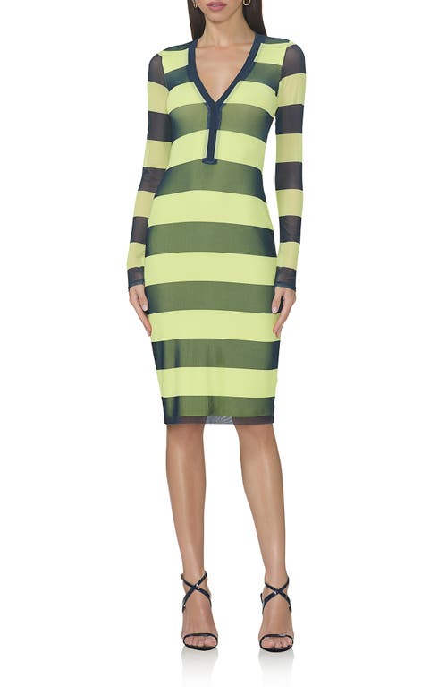 AFRM AFRM DIANE PLUNGE NECK LONG SLEEVE MESH DRESS