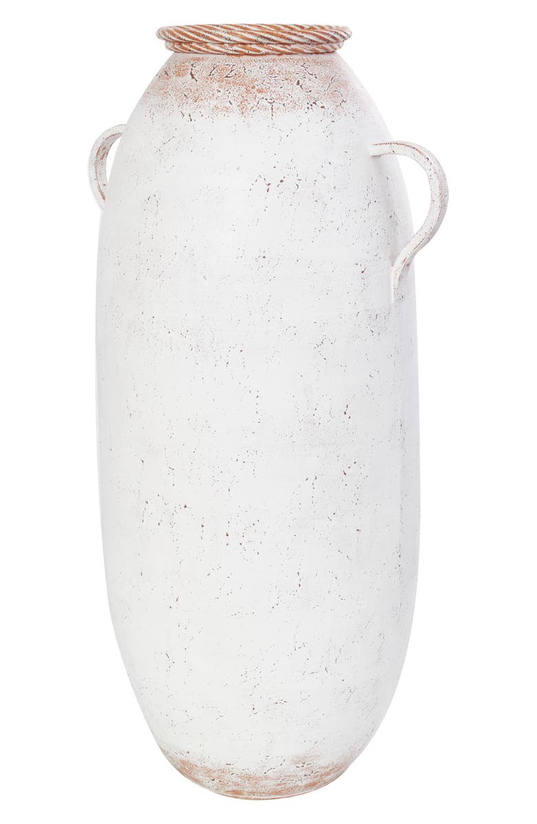 GINGER BIRCH STUDIO Metal Vase, Alternate, color, White