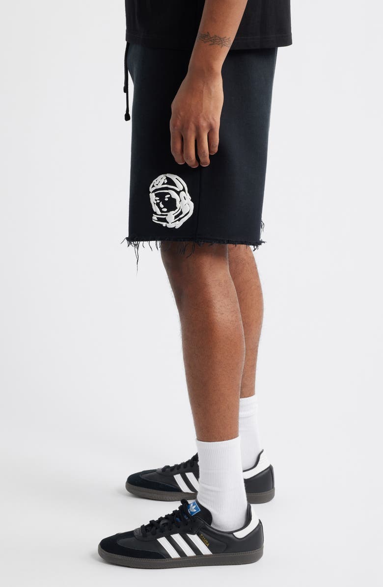 Billionaire Boys Club Helmet Logo Distressed Sweat Shorts, Alternate, color, Black