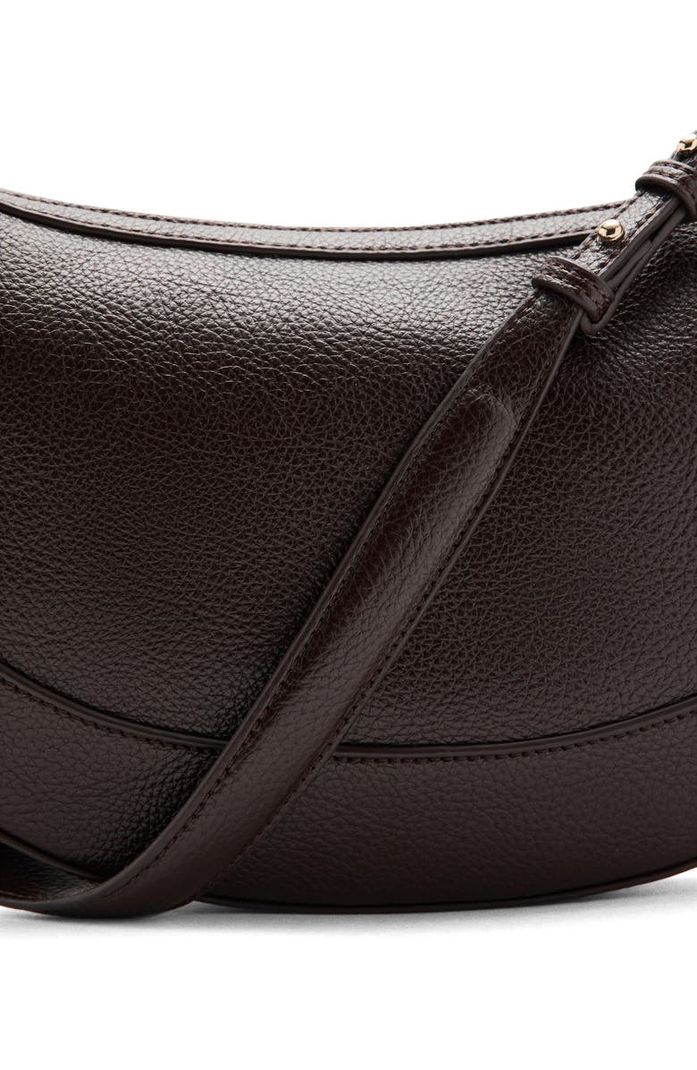 MANGO Oval Faux Leather Shoulder Bag, Alternate, color, Chocolate