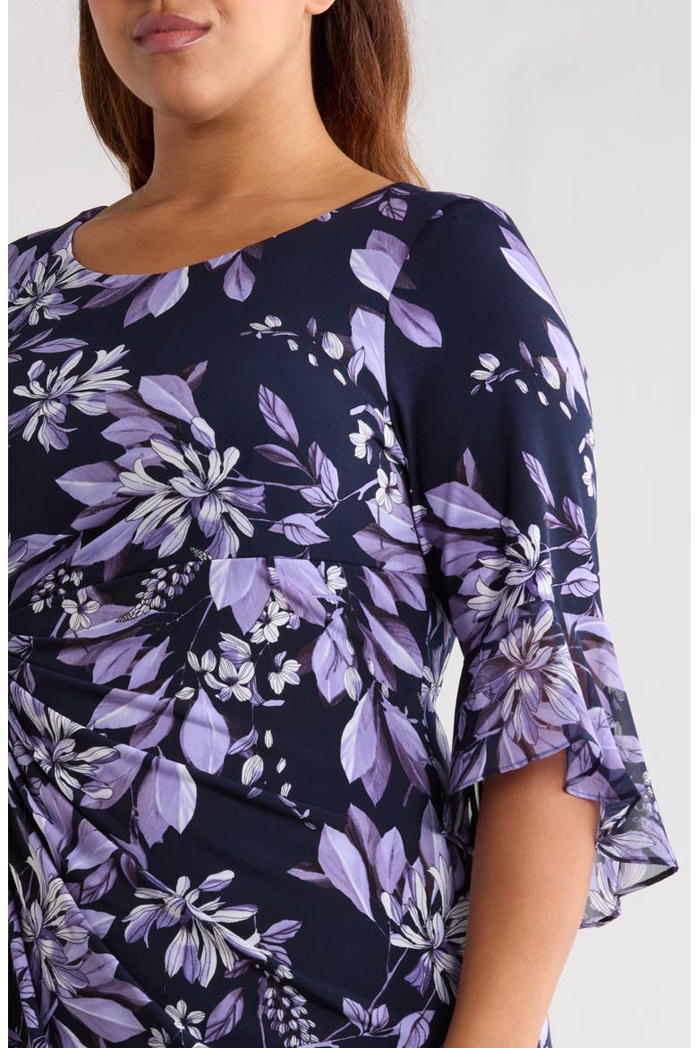Bell Sleeve Faux Wrap Dress, Alternate, color, LILAC