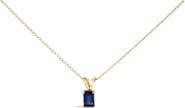 Haus of Brilliance 14K Gold 6x4MM Emerald Cut Gemstone Solitaire Pendant Necklace