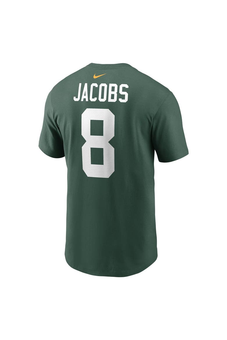 Men's Nike Josh Jacobs Green Green Bay Packers Player Name & Number T-Shirt, Alternate, color, Green