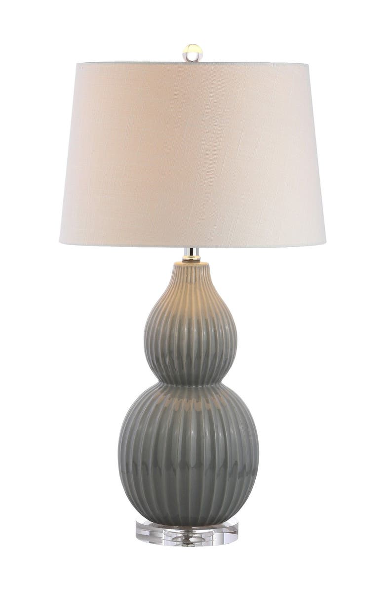JONATHAN Y Thatcher 28.25" Contemporary Transitional Ceramic LED Table Lamp, Main, color, Gray