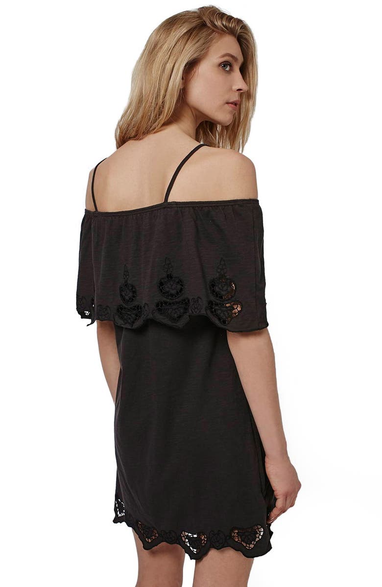 Topshop Cutwork Trim Strappy Sundress, Alternate, color, 