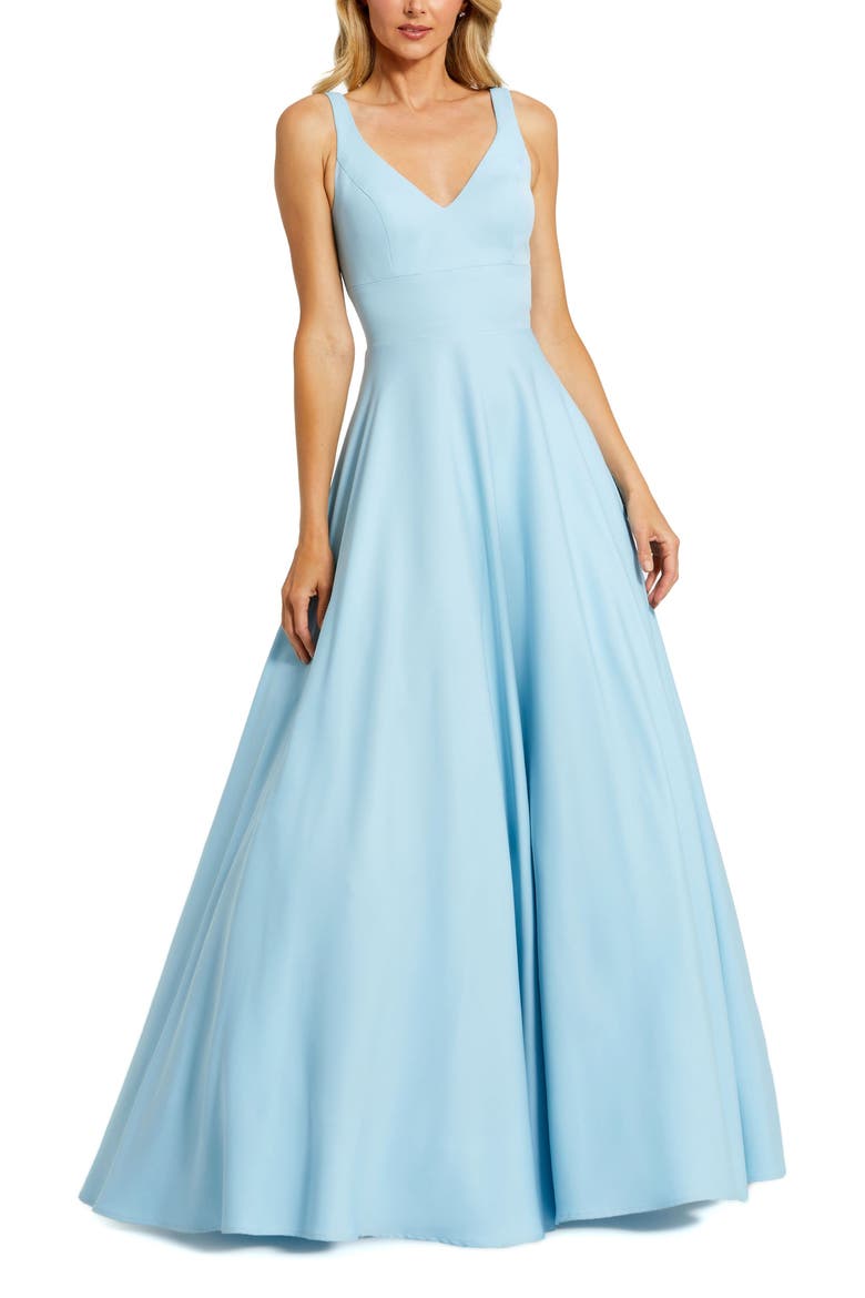 Classic Sleeveless A-Line Gown with Pockets, Main, color, Powder Blue