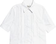 TWP Pintuck Hidden Placket Crop Top