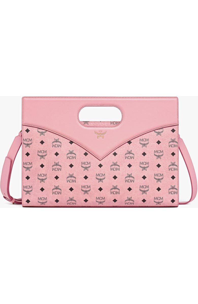 MCM Diamond Bag in Visetos Leather Mix, Main, color, Soft Pink