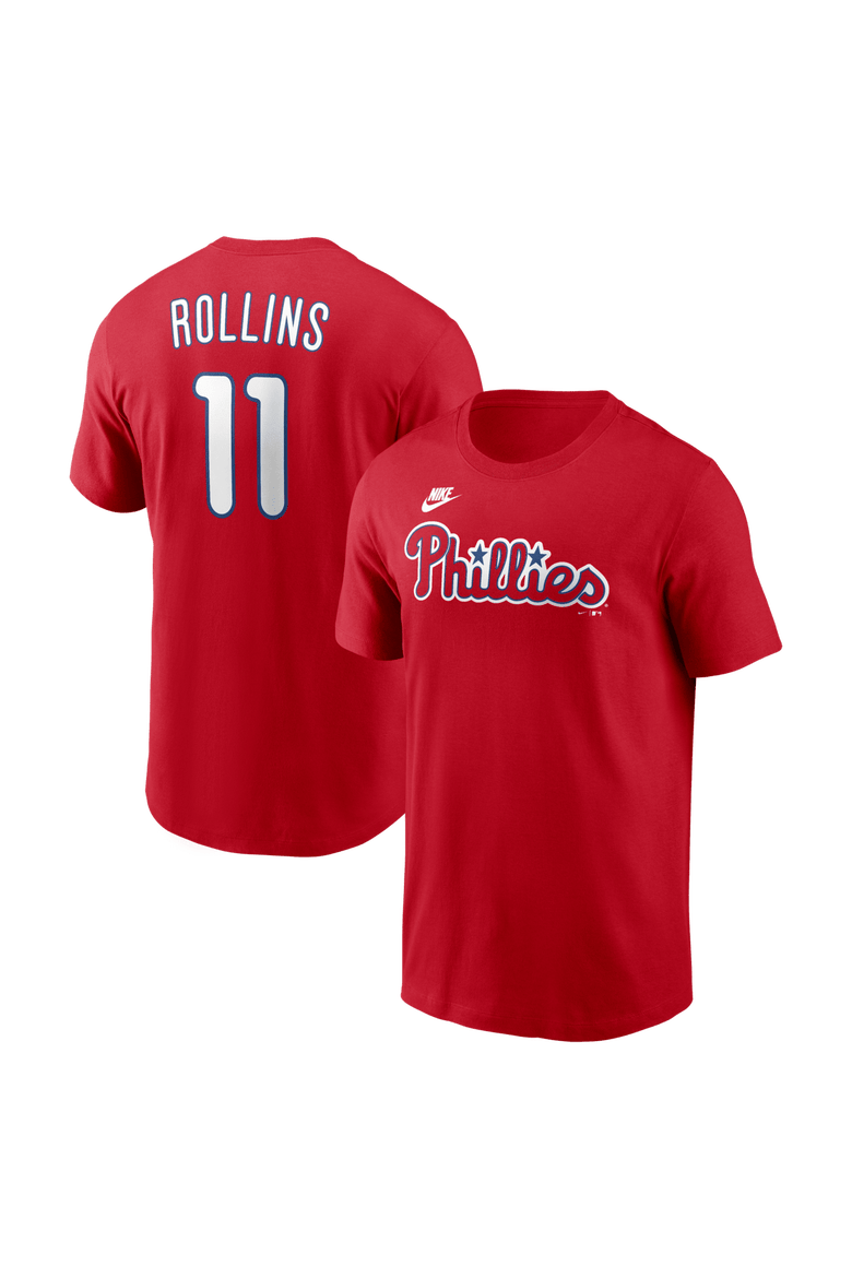 Men's Nike Jimmy Rollins Red Philadelphia Phillies Cooperstown Collection Name & Number T-Shirt, Main, color, Red