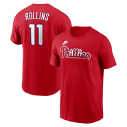 Nike Men's Nike Jimmy Rollins Red Philadelphia Phillies Cooperstown Collection Name & Number T-Shirt