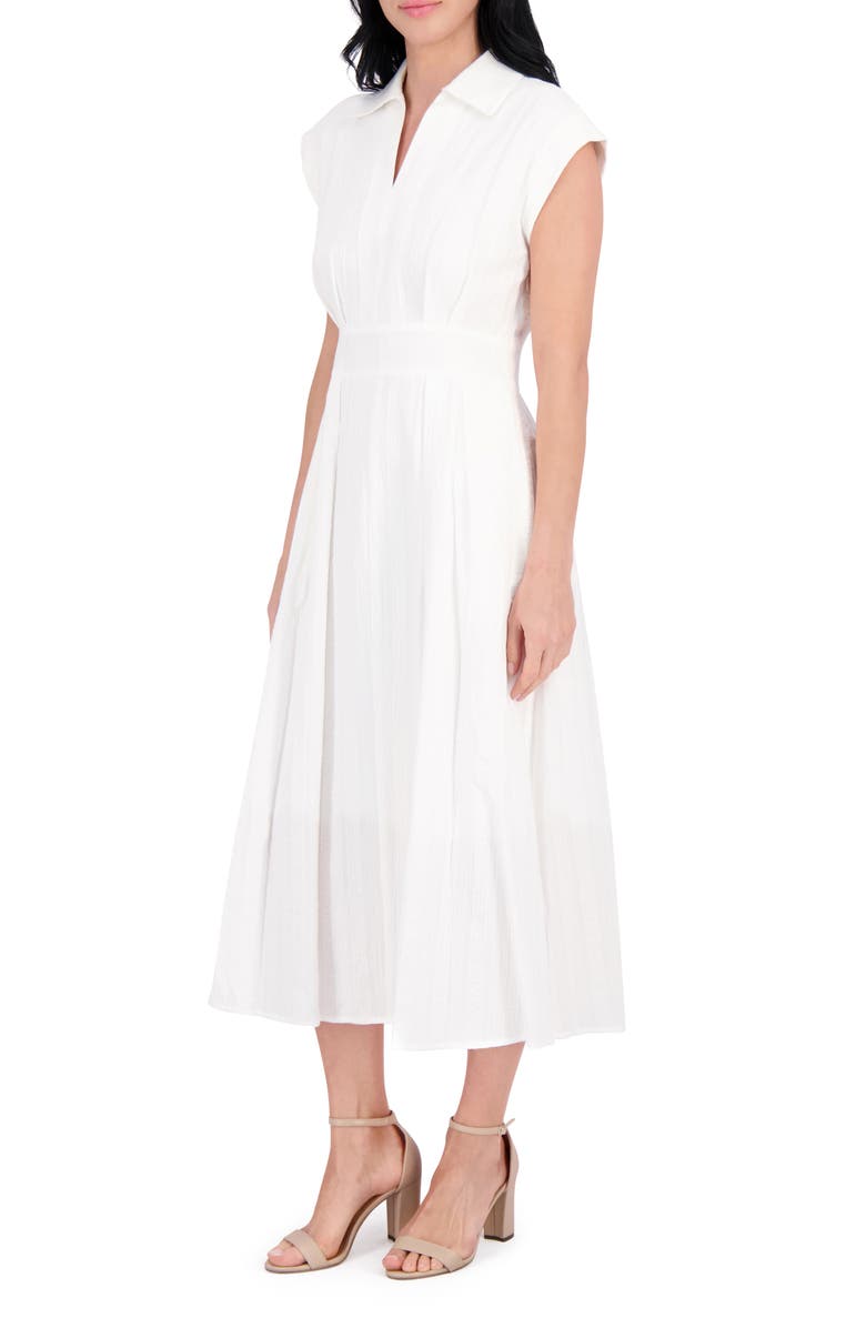 Kensie Collar Cotton Midi Dress, Alternate, color, 