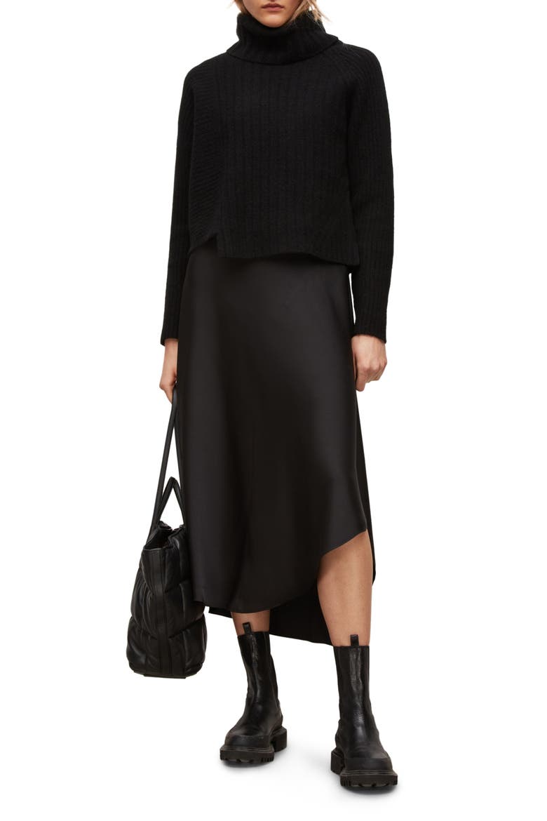 Juni Turtleneck Sweater & Sleeveless Dress, Alternate, color, BLACK