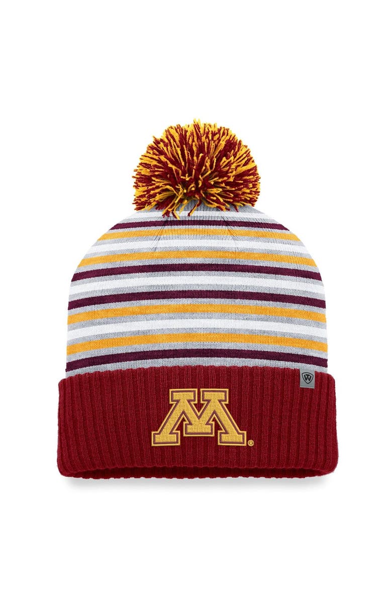 TOP OF THE WORLD Men's Top of the World Maroon Minnesota Golden Gophers Dash Cuffed Knit Hat with Pom, Main, color, 