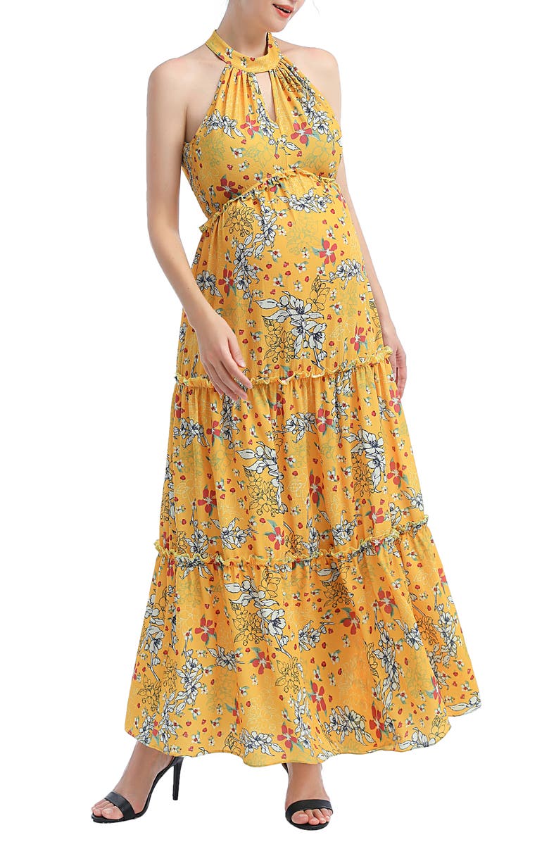 Kimi and Kai Soleil Floral Maternity Maxi Dress, Main, color, 