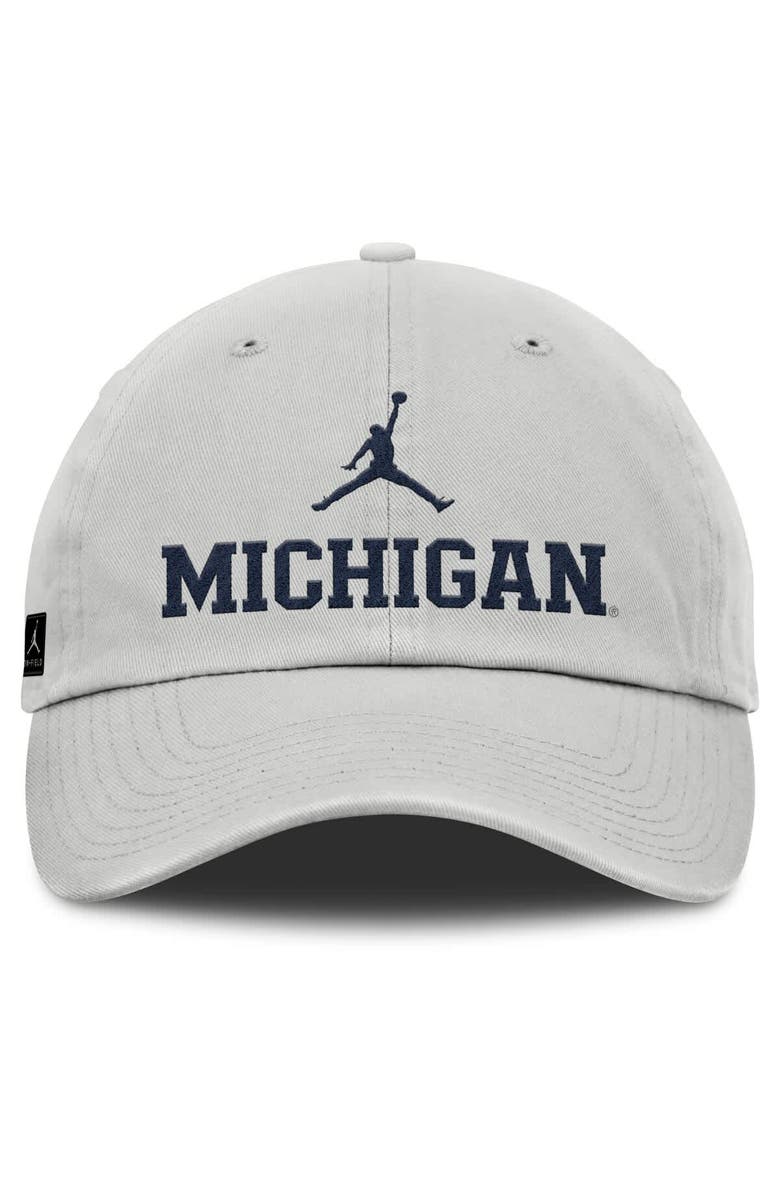 Jordan Brand Men's Jordan Brand Gray Michigan Wolverines 2025 On-Field Gameday Club Adjustable Hat, Alternate, color, Gray