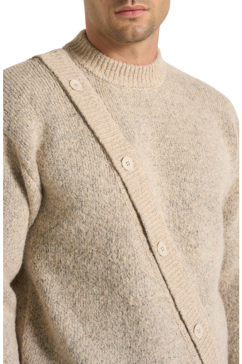 Theo Asymmetric Brushed Wool Knit Jumper, Alternate, color, Beige