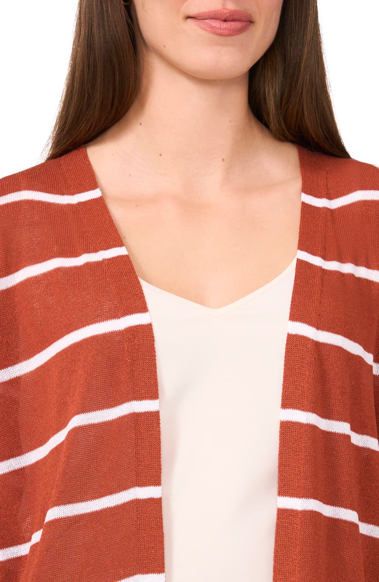 Halogen<sup>®</sup> Stripe Longline Cardigan, Alternate, color, Baked Clay