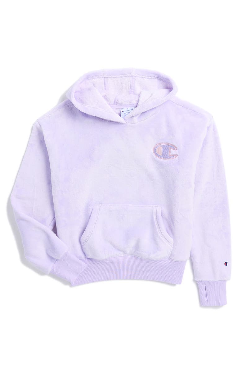 Champion Kids' Plush Faux Fur Hoodie, Main, color, 