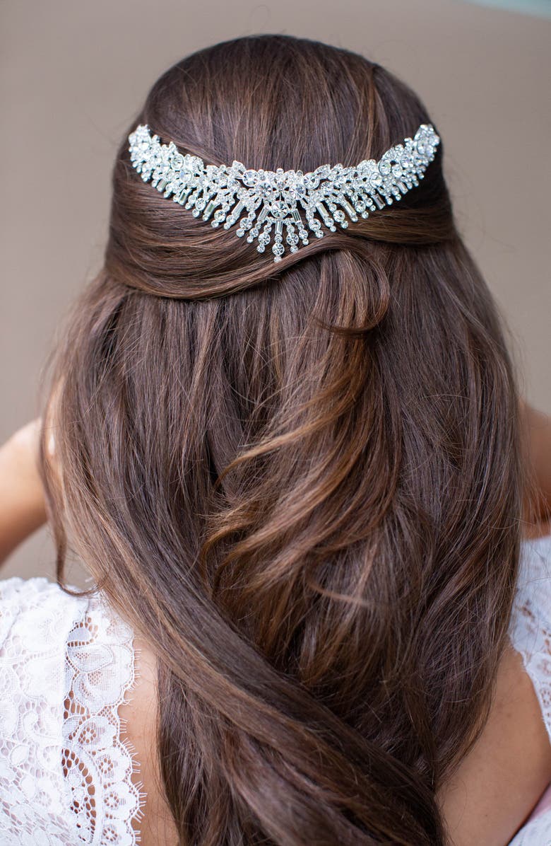 Brides & Hairpins Hessa Austrian Crystal Crown, Alternate, color, Silver