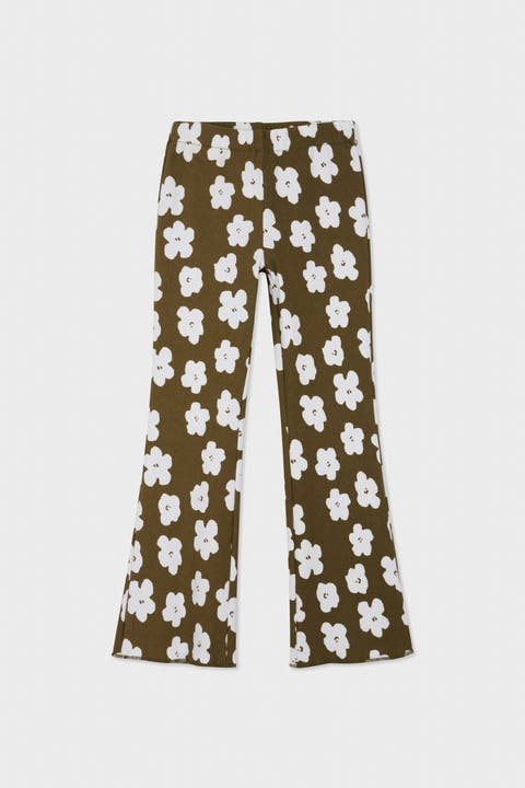 Organic Cotton Blend Flare Ribbed Pant