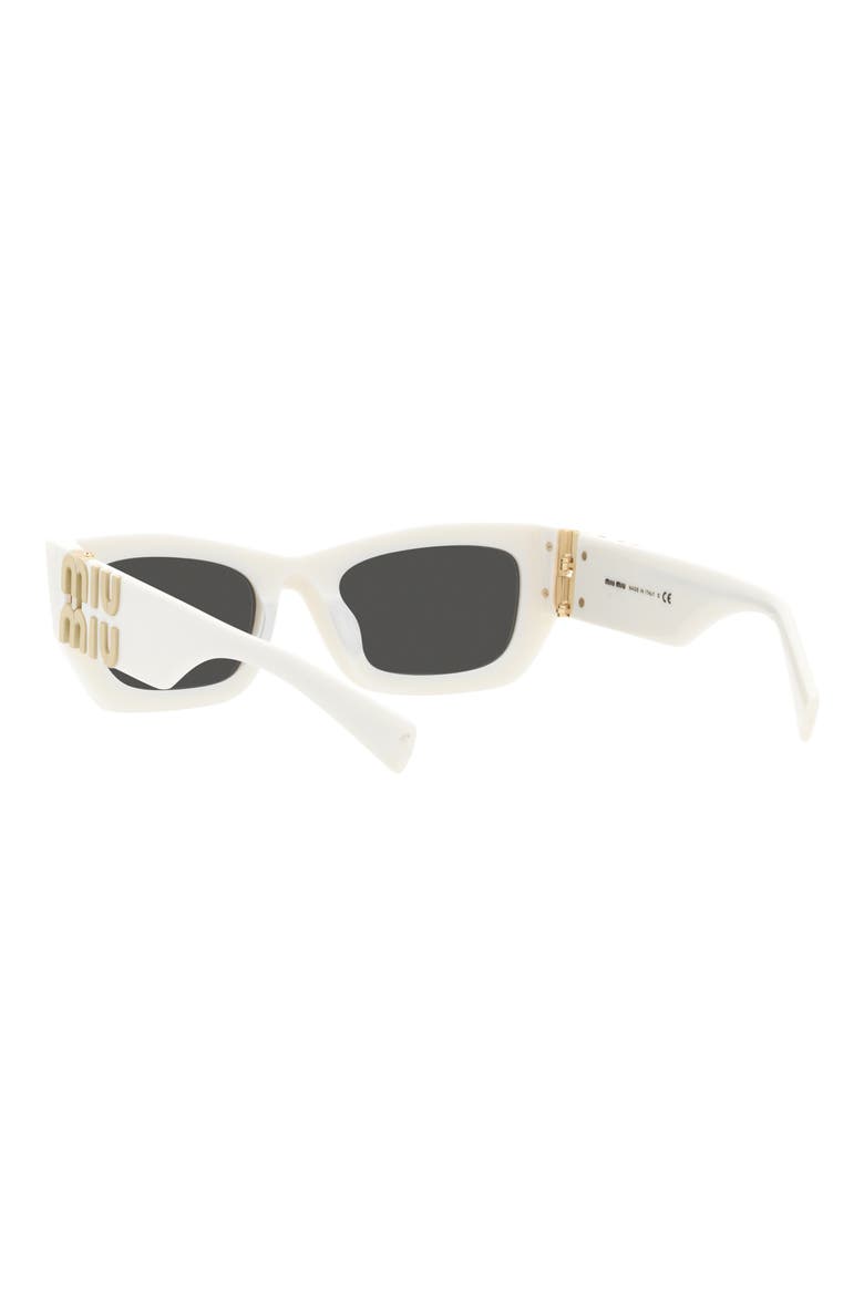 53mm Rectangular Sunglasses, Alternate, color, WHITE