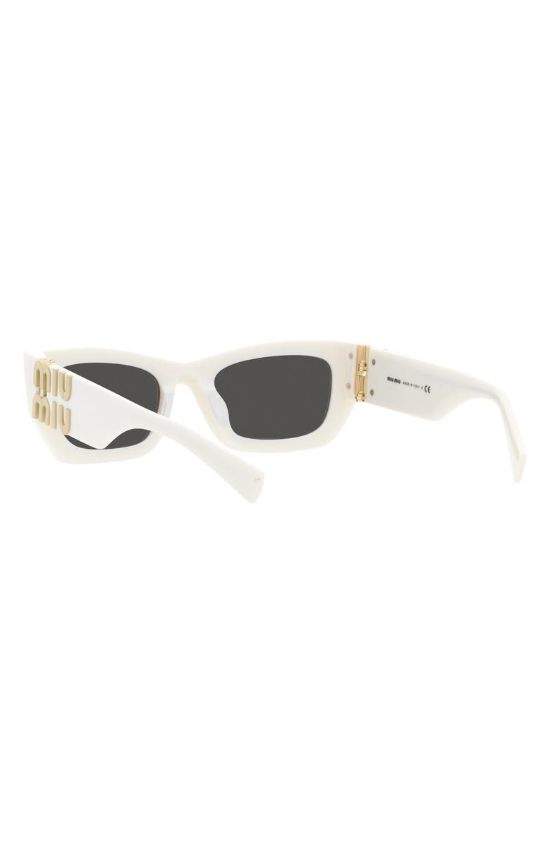 Miu Miu 53mm Rectangular Sunglasses, Alternate, color, White