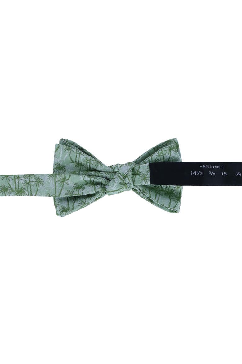 Nohea Palm Tree Linen Blend Novelty Bow Tie, Alternate, color, Green