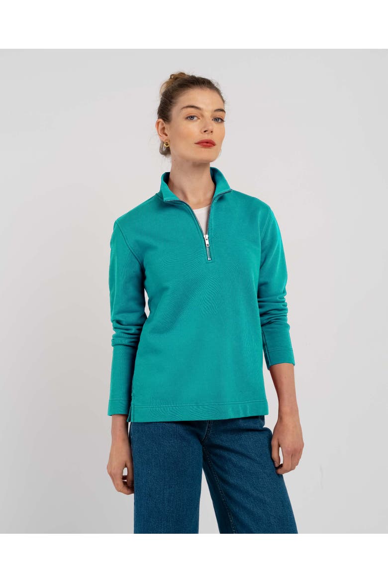Robyn 1/4 Zip Sweatshirt, Main, color, Deep Aqua