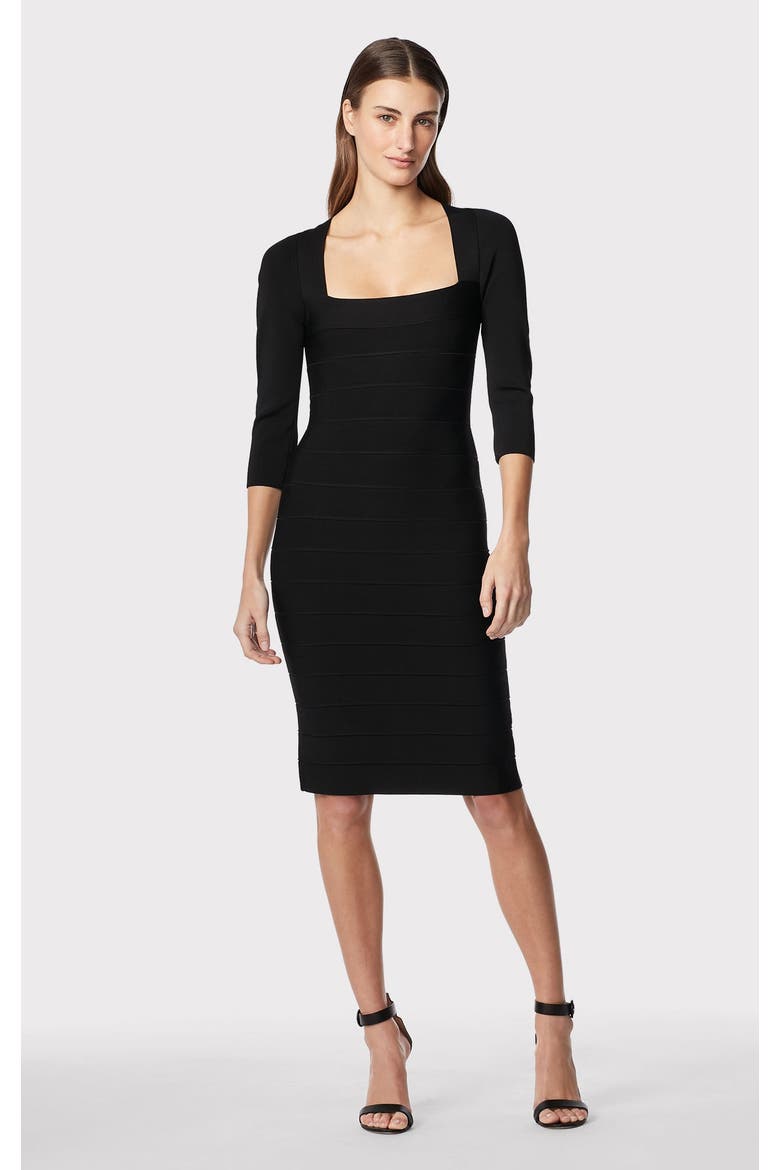 Square Neck Icon Dress, Main, color, BLACK