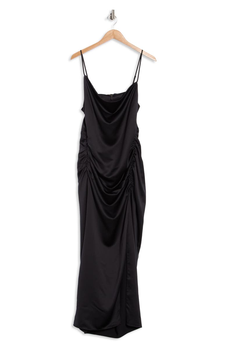 maje Rinoir Ruched Maxi Dress, Main, color, Noir