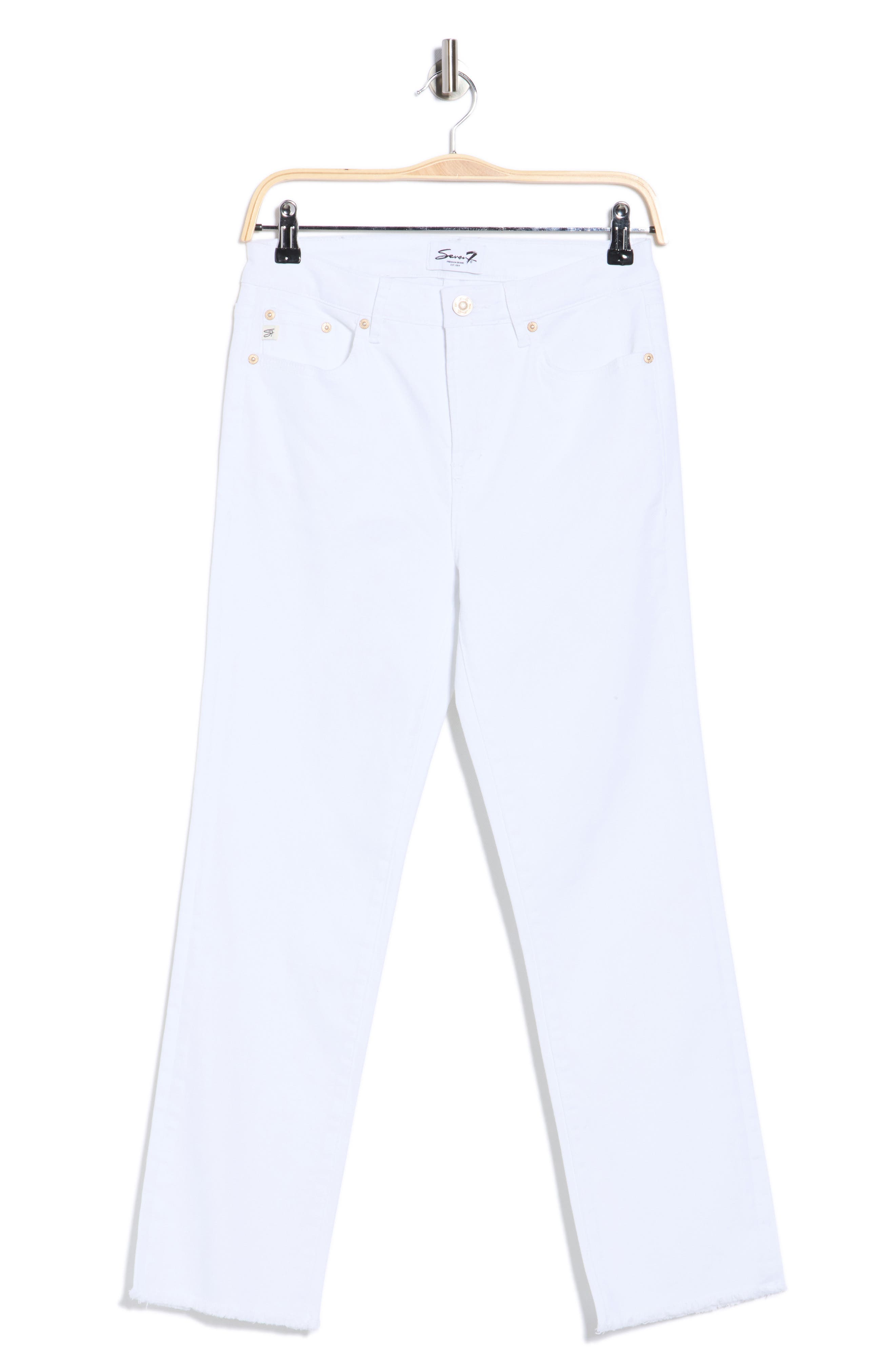 Seven7 High Waist Ankle Straight Leg Jeans In White