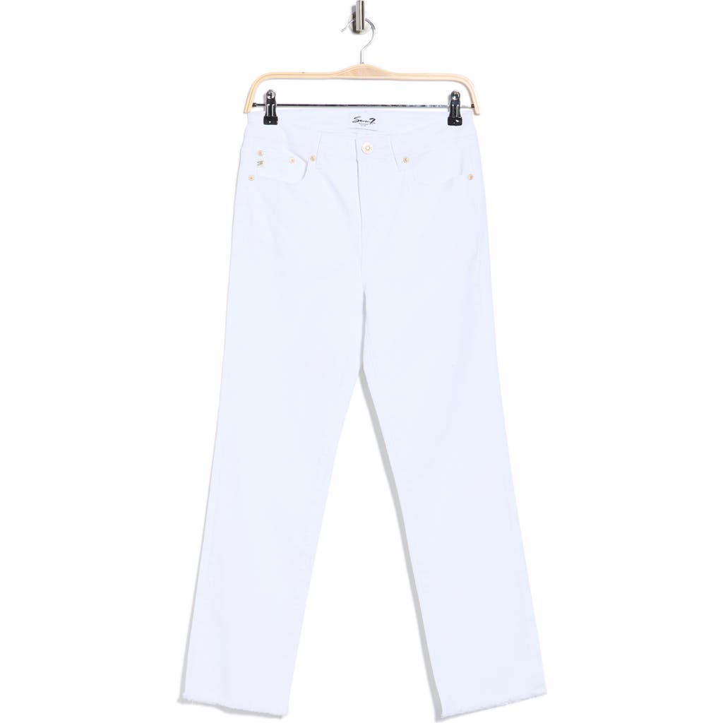Seven7 High Waist Ankle Straight Leg Jeans In White