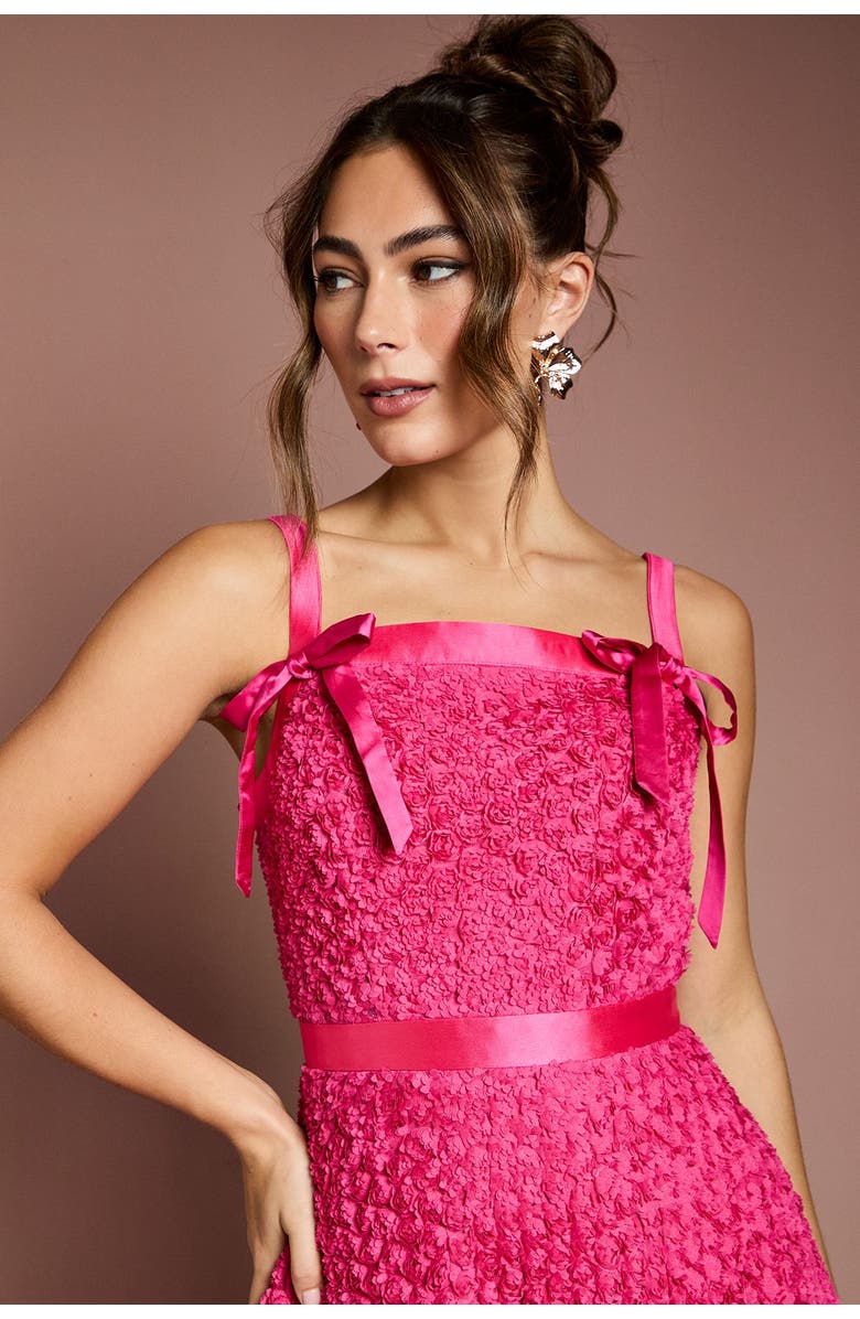 Coast 3D Flower Strappy Midi Dress, Alternate, color, Pink