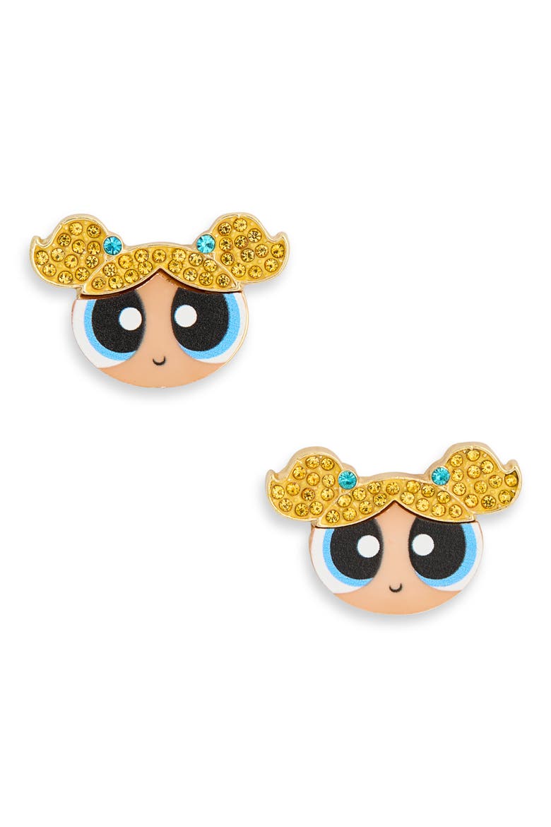 Powerpuff Girls Bubbles Stud Earrings, Alternate, color, MULTI