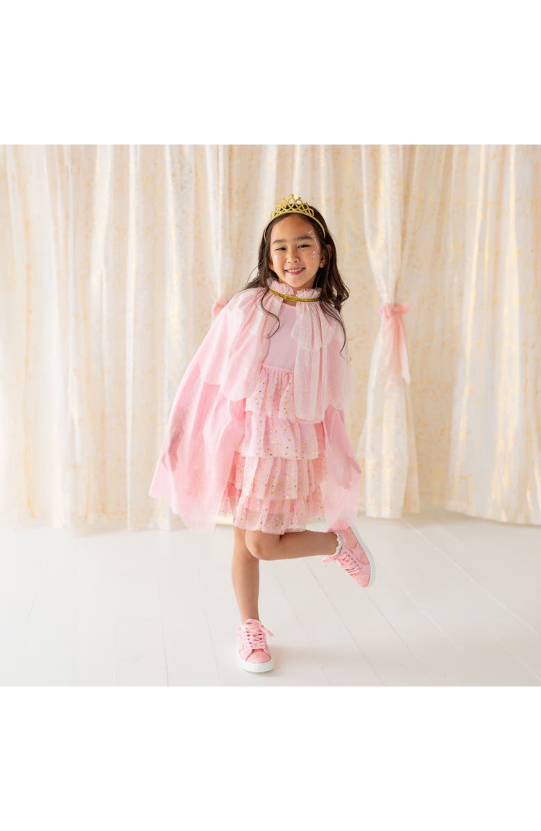 Sweet Wink Pink Princess Tiered Long Sleeve Tutu Dress, Alternate, color, Ballet Pink