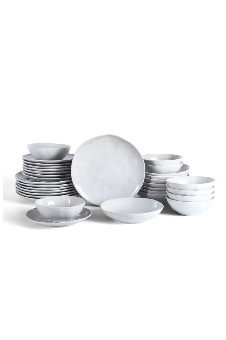 Harper Stoneware 32-Piece Dinnerware Set, Main, color, White